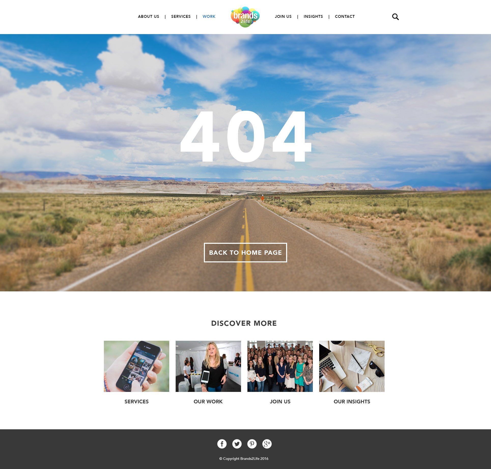 404 page mockup for Brands2Life's new website