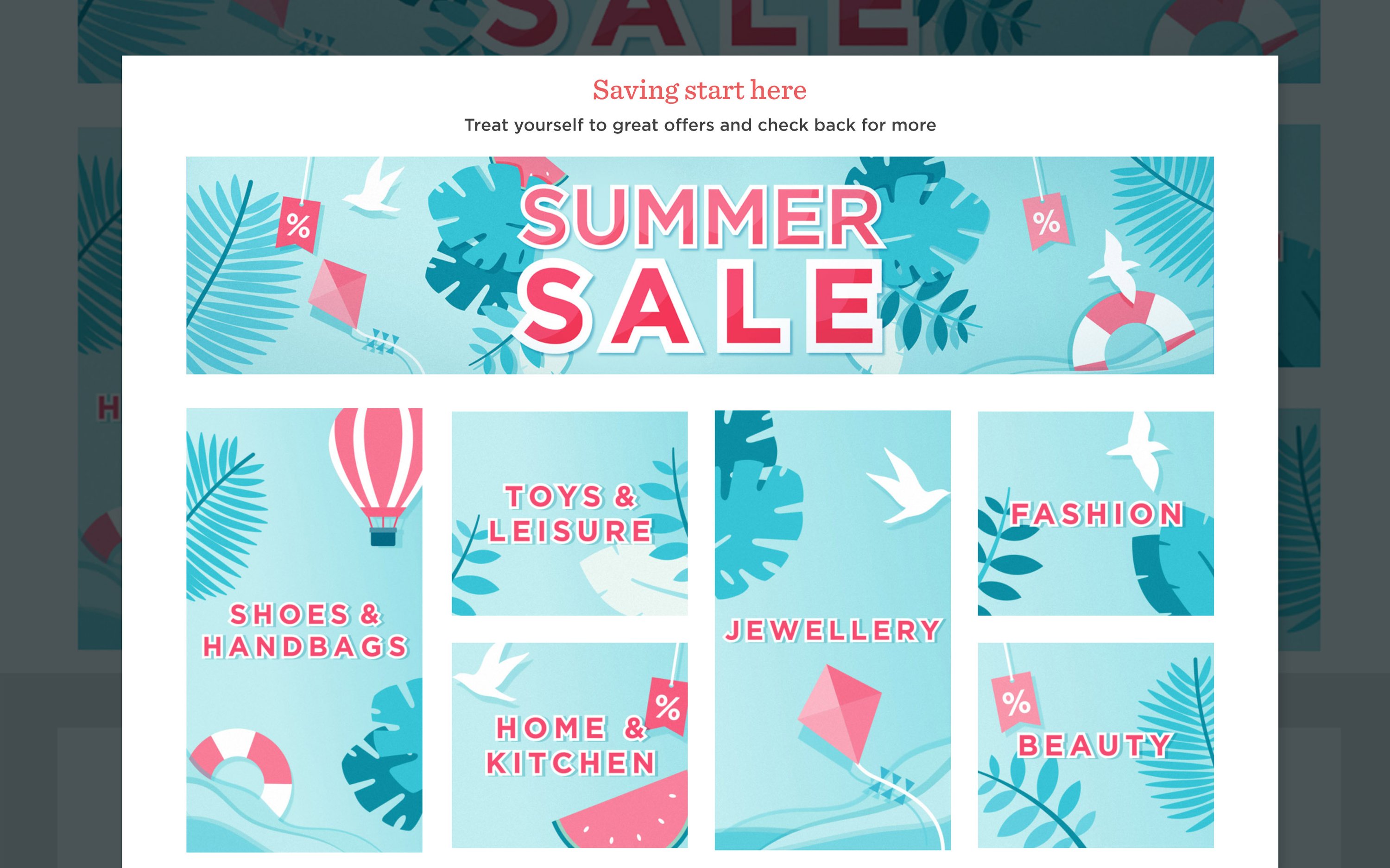 Summer Sale 2019 Clearance page desktop view