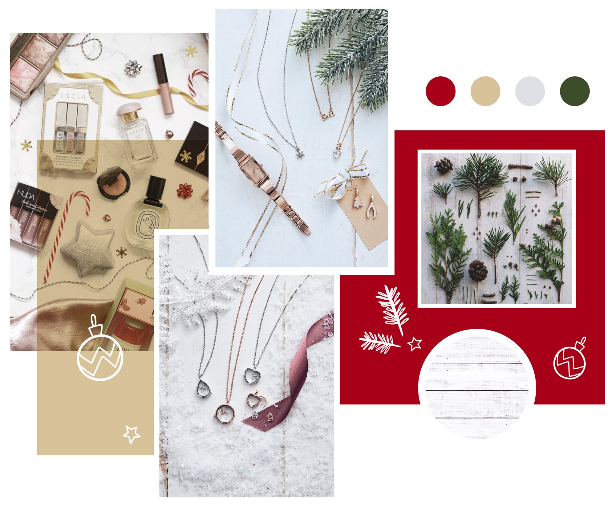 Christmas gifting shoot moodboard