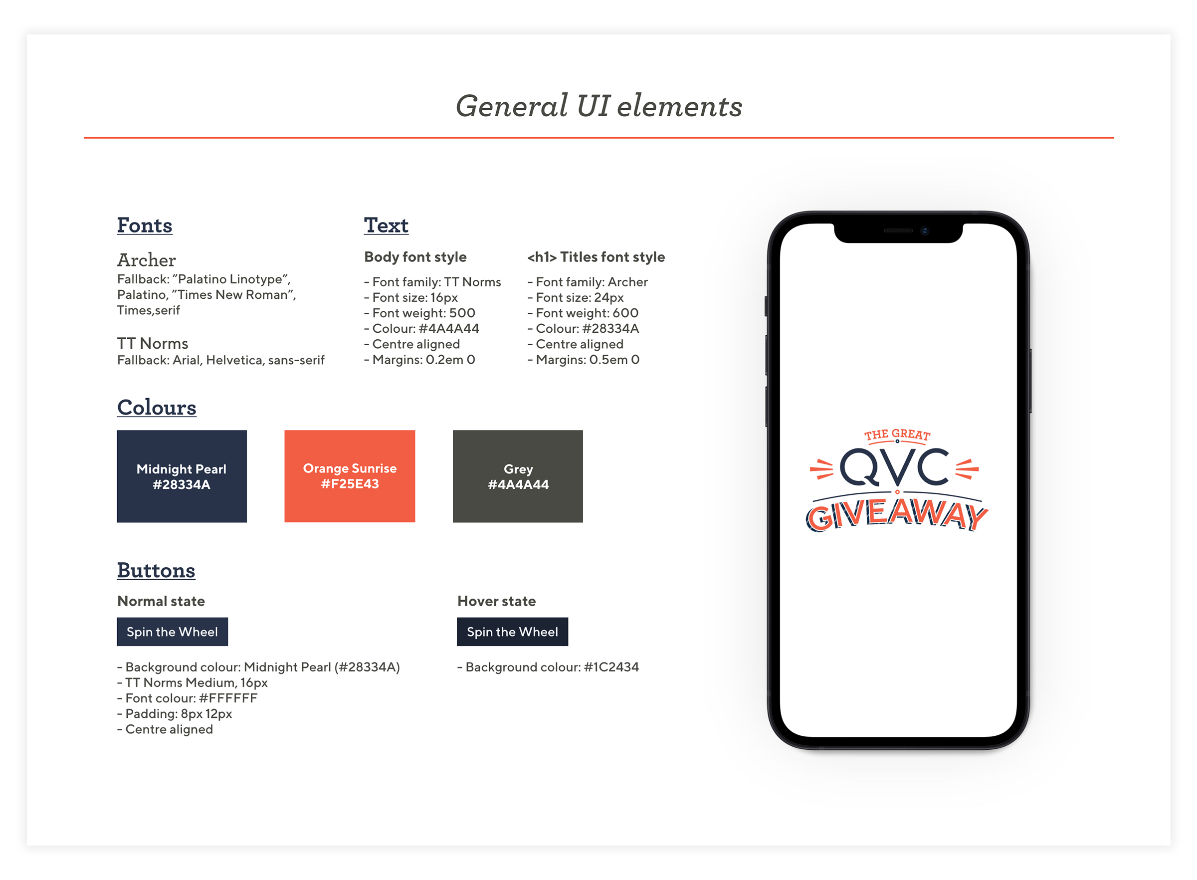 The Great QVC Giveaway UX documentation