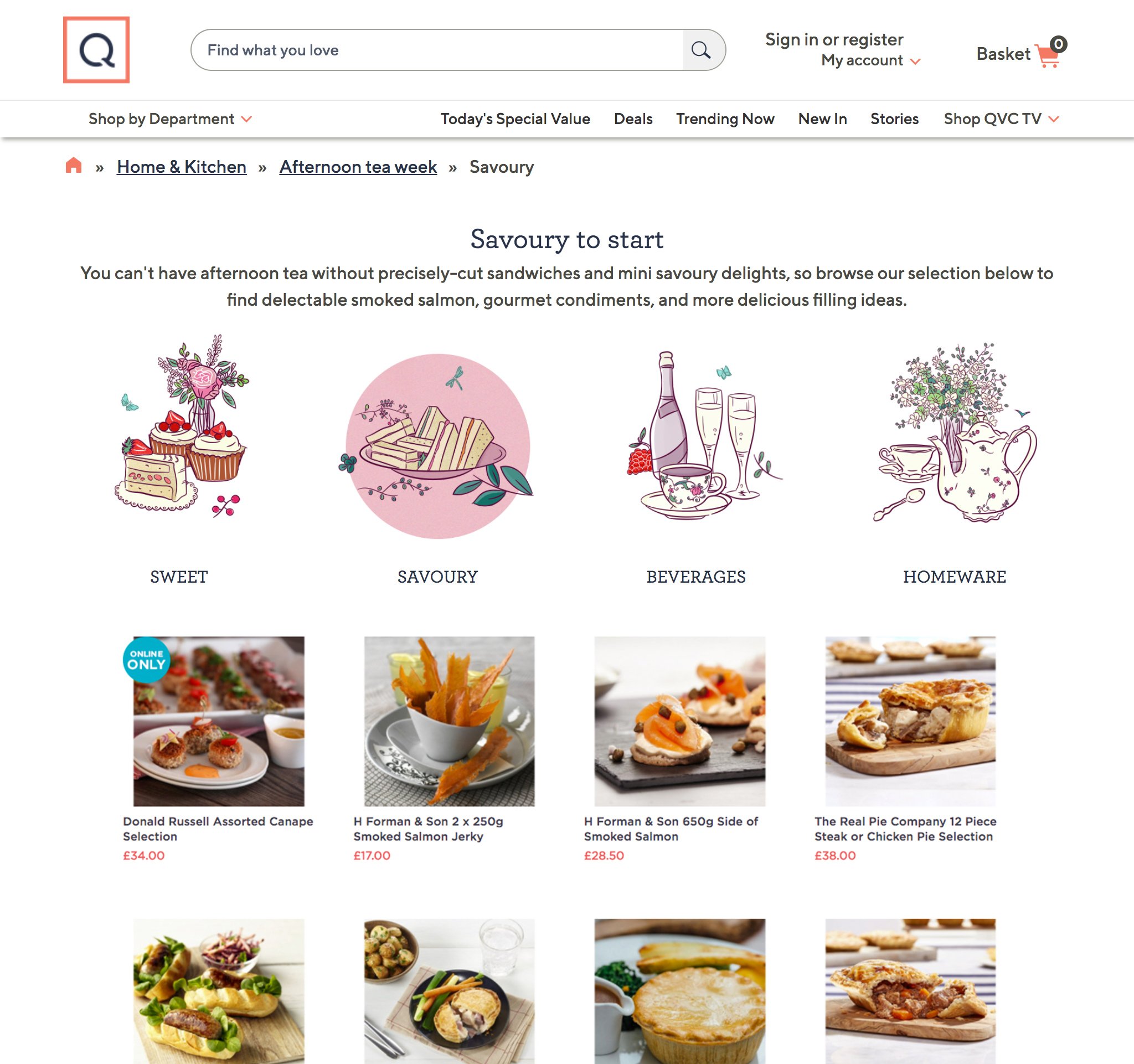 Afternoon Tea campaign product listing page